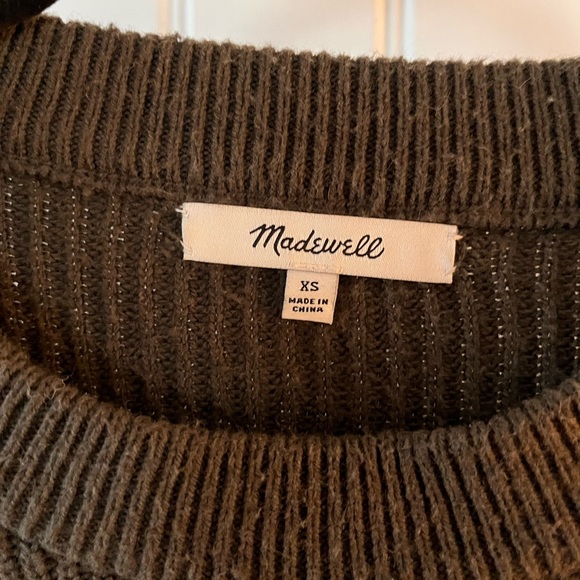 Madewell Khaki Ribbed Crew Neck Sweater - Picture 3 of 4